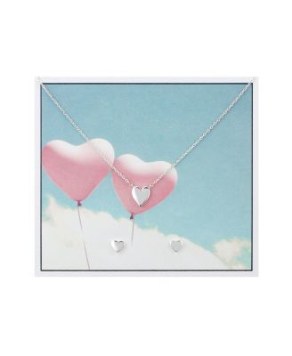 Unwritten - 2-Pc. Set Heart Pendant Necklace & Matching Stud Earrings in Fine Silver-Plate