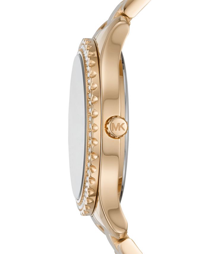 Michael Kors Women's Layton Gold-Tone Stainless Steel Bracelet Watch ...