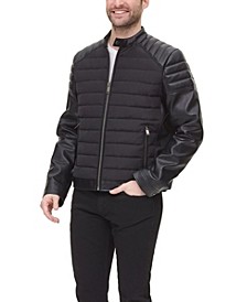 Mixed Media Quilted Racer Men's Jacket, Created for Macy's