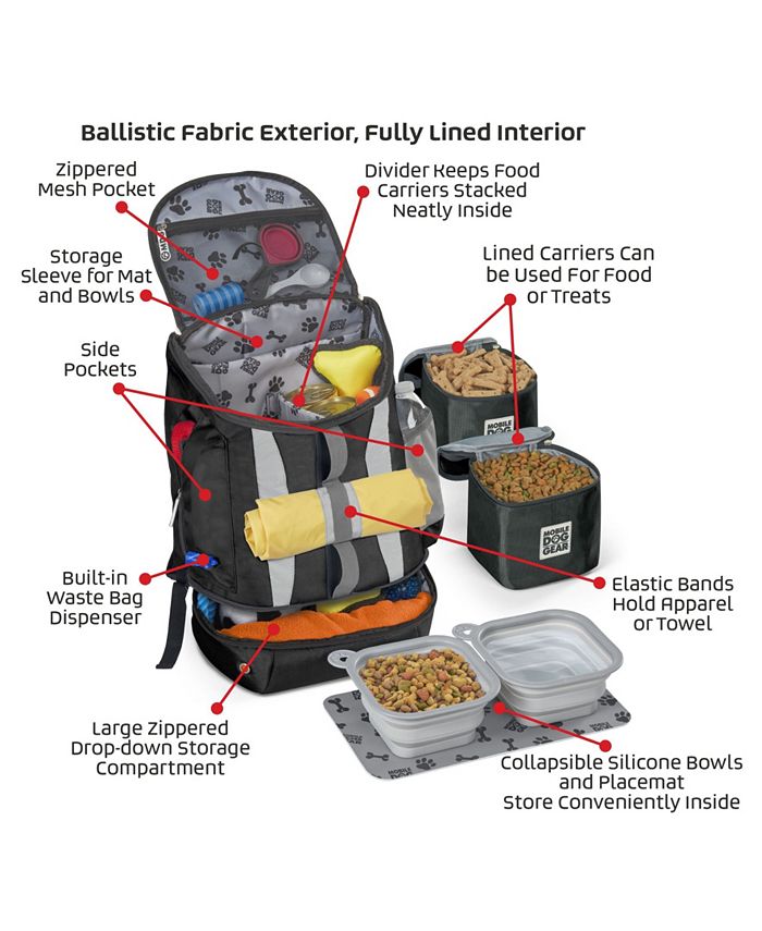 Mobile Dog Gear Drop Bottom Week Away Backpack Set, 7 Piece Macy's