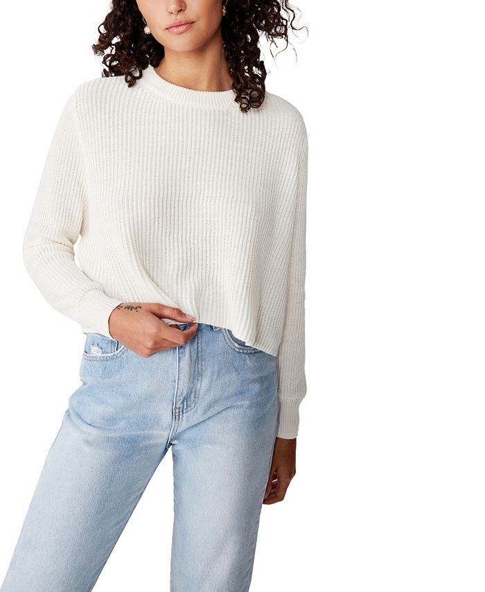 COTTON ON Women s Archy Cropped Pullover Sweater Macy s