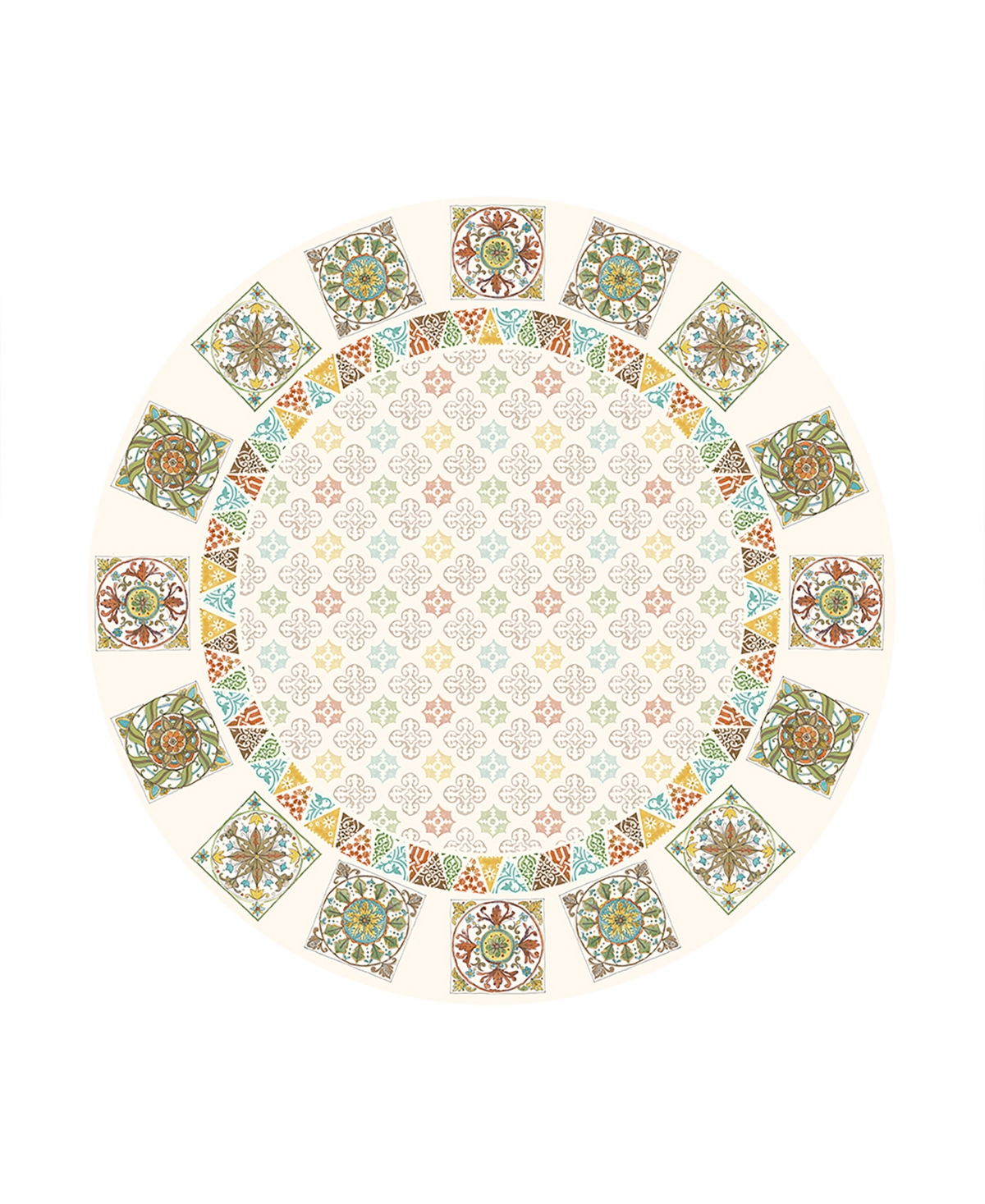 Laural Home Under the Golden Sun 70 Round Tablecloth - Red Orange And Tan