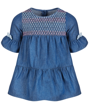 First Impressions Baby Girls Smocked Denim Dress Created for Macy's