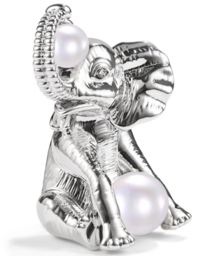 image of Charter Club Silver-Tone Pave & Imitation Pearl Elephant Pin, Created for Macy-s