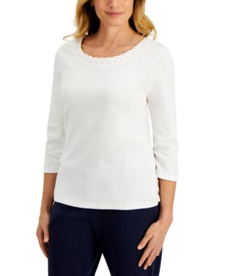 macys white tops