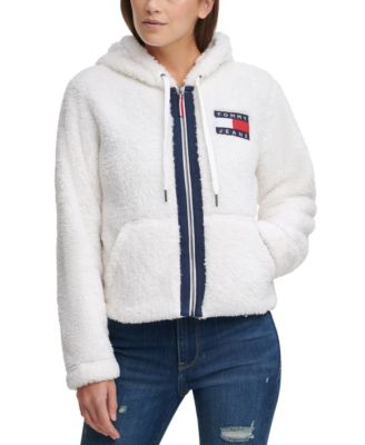 Tommy Jeans - Juniors' Cropped Fleece Zip-Up Hooded Jacket