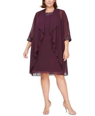 SL Fashions - Plus Size Embellished Dress & Jacket