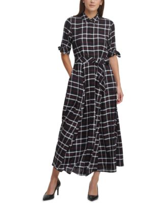 Calvin klein gingham shirt dress best sale