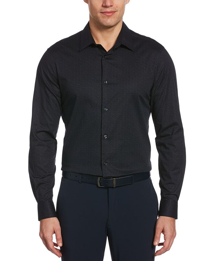 Perry Ellis Men's Ditsy Floral Print Long Sleeve ButtonDown Stretch
