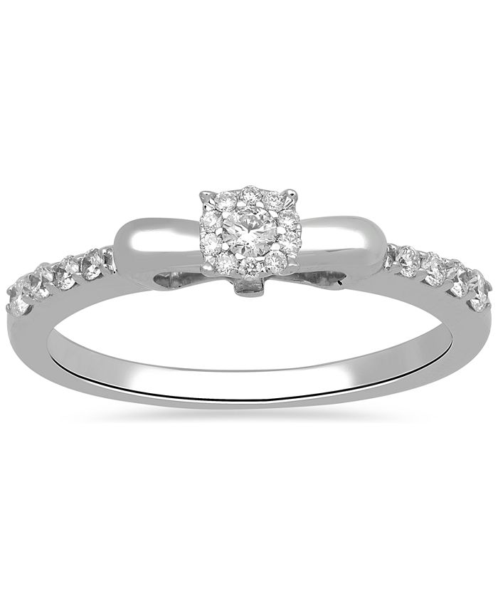 Snow white bow clearance ring