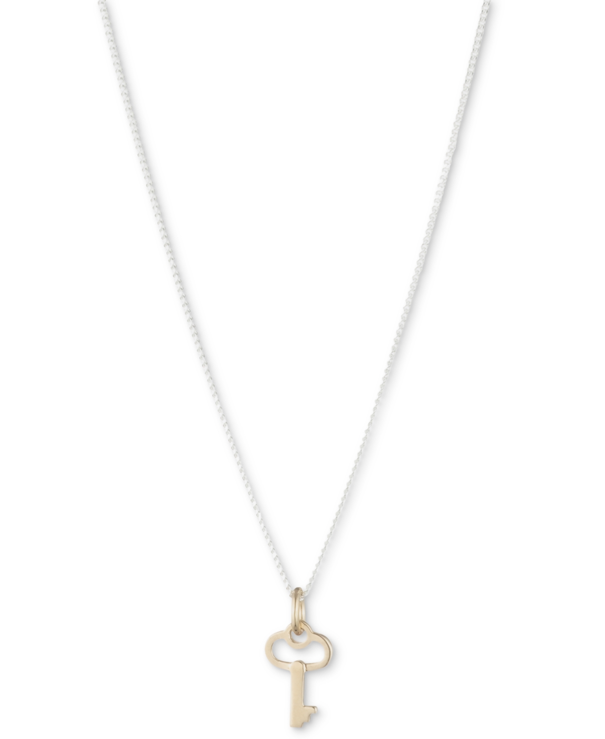 Lauren Ralph Lauren Key Pendant Necklace In Sterling Silver & 18k Gold-plate, 14" + 3" Extender In Gold Over Silver