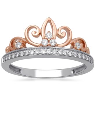Enchanted Disney Fine Jewelry Diamond Tiara Ring (1/5 ct. t.w.) in ...