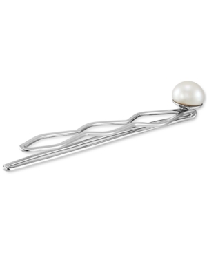 image of Cultured Freshwater Button Pearl (8-1/2mm) Hair Clip in Sterling Silver