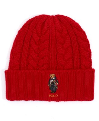 polo bear cable knit hat