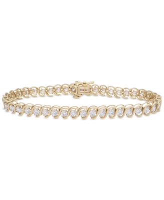 Diamond Wave Link Tennis Bracelet (5 ct. t.w.) in 10k Gold