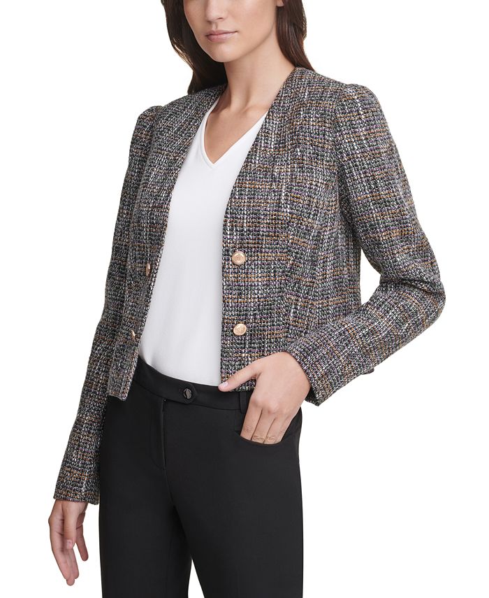Calvin Klein X Fit Tweed Jacket Macy s