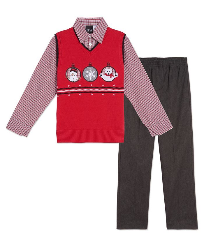 TFW Toddler Boys Triple Ornament 3 Piece Sweater Set Macy's
