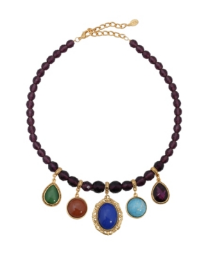 image of 2028 Women-s 14K Gold Dipped Multi Color 5 Drop Pendant