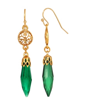 image of 2028 Women-s 14K Gold Dipped Linear Drop Earring