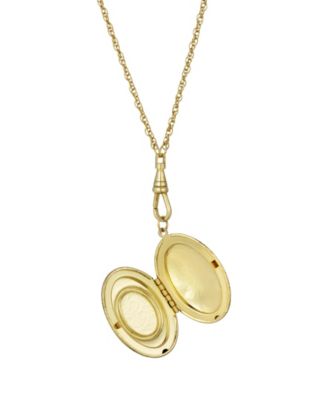 Women's Gold Tone Oval Carnelian Cameo Locket Necklace