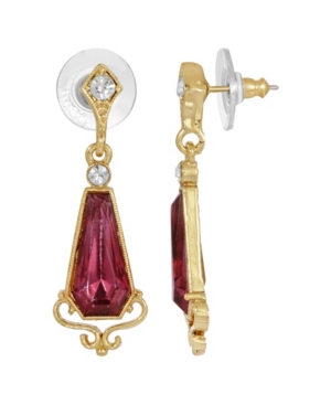 image of 2028 Women-s Gold Dipped Pink I Drop Earring