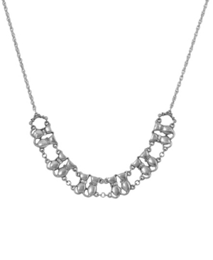 image of 2028 Women-s Silver Tone Crystal Multi Double Cat Double Chain Necklace