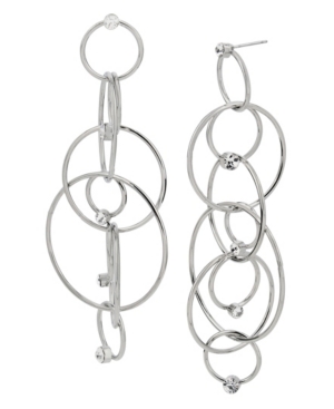 image of Stone Rings Chandelier Earrings