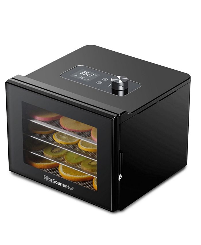 Elite Gourmet 4 Tray Digital Food Dehydrator with Stainless Steel Trays