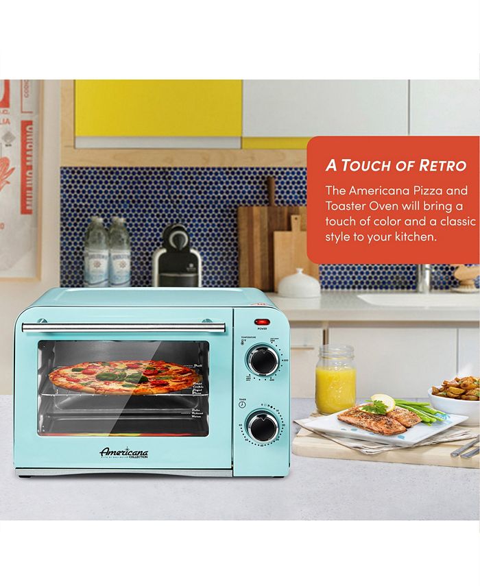 Elite Gourmet 4Slice Diner Retro Countertop Toaster Oven, Bake, Broil