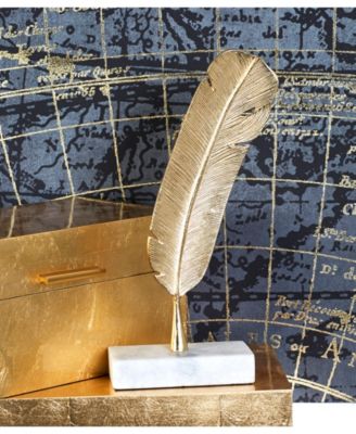 by Cosmopolitan Gold Aluminum Sculpture, Birds 12" x 6" x 2"