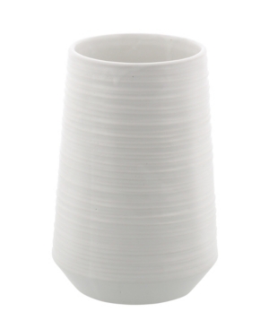 COSMOLIVING COSMOLIVING BY COSMOPOLITAN WHITE PORCELAIN CONTEMPORARY VASE, 5" X 7"