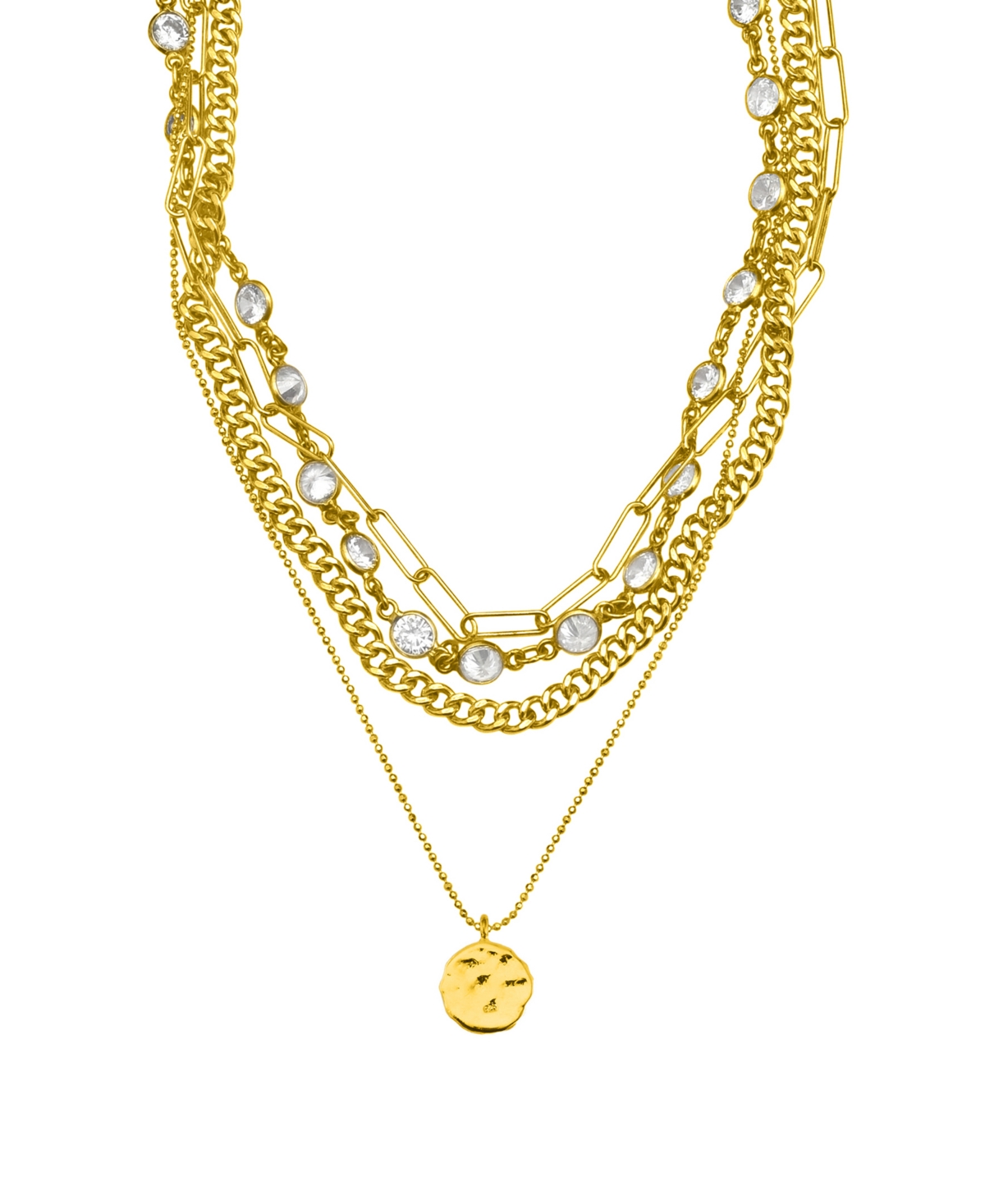 Necklace with Coin Charm - Yellow
