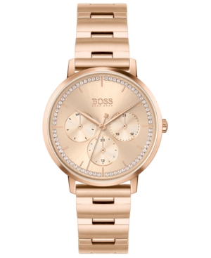 image of Hugo Boss Women-s Prima Carnation Gold-Tone Stainless Steel Bracelet Watch 35mm