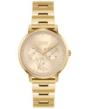 image of Hugo Boss Women-s Prima Gold-Tone Stainless Steel Bracelet Watch 35mm