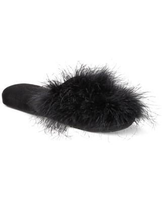 INC International Concepts INC Wedge Faux-Marabou Slippers, Created for ...