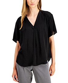 Shirred V-Neck Dolman-Sleeve Top, Created for Macy's