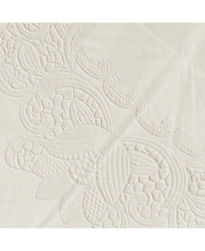 Violet Table Linens Violet Vinyl Lace Battenberg Embossed Floral