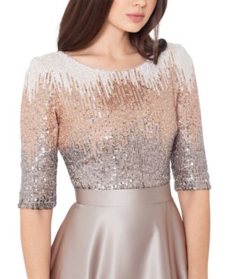 Petite Embellished Satin Gown