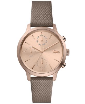 Lacoste - Women's Chronograph Taupe Leather Strap Watch 36mm