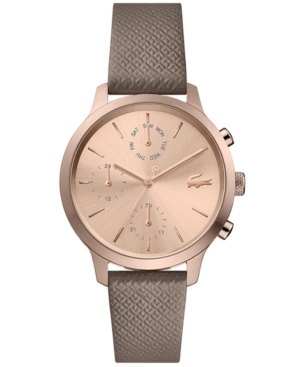 image of Lacoste Women-s Chronograph Taupe Leather Strap Watch 36mm
