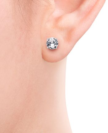 Giani Bernini - 2-Pc. Set Cultured Freshwater Pearl (7-8mm) & Cubic Zirconia Stud Earrings in Sterling Silver