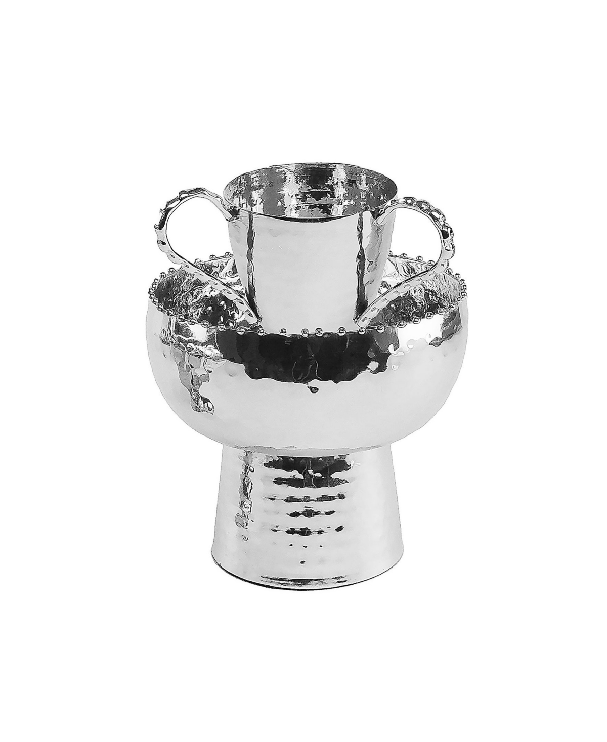 Classic Touch Beaded Mayim Achronim Wash Cup In Silver - Tone