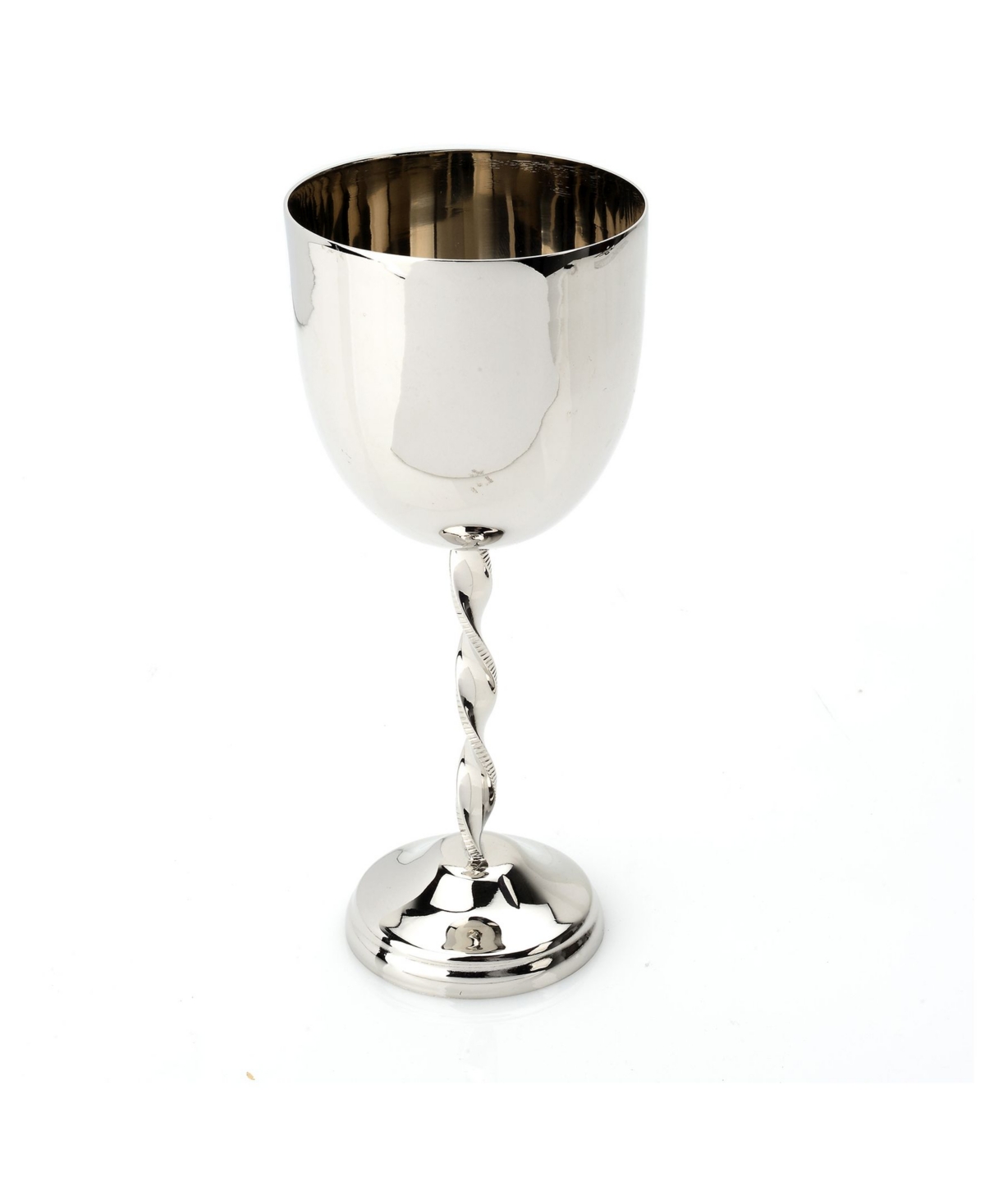 Classic Touch Twisted Stem Kiddush Goblet In Silver - Tone