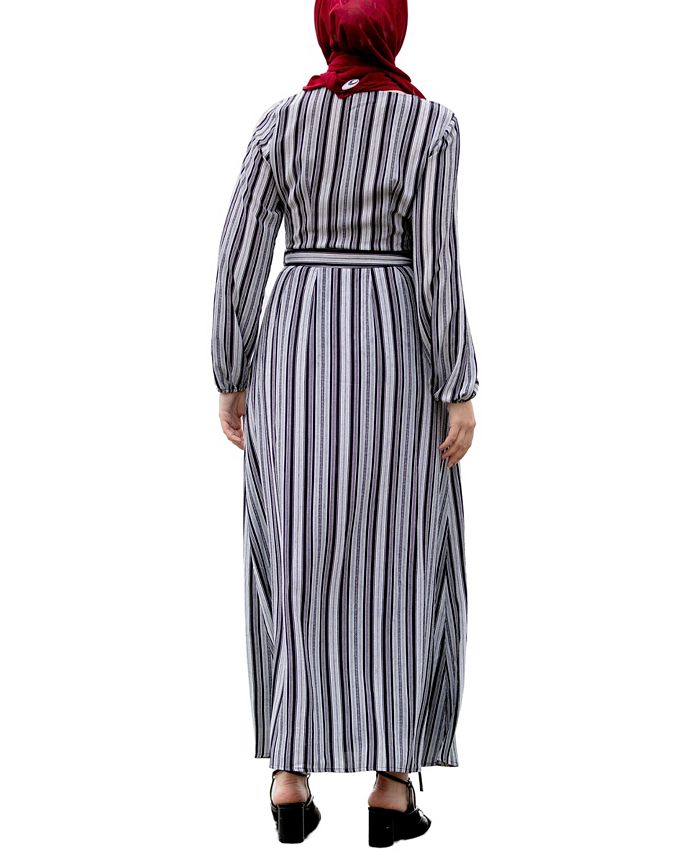 Urban Modesty Women's Striped Button Down Maxi Dress & Reviews ...