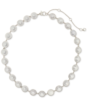image of Kate Spade New York Silver-Plated Cubic Zirconia Chandelier Collar Necklace, 16
