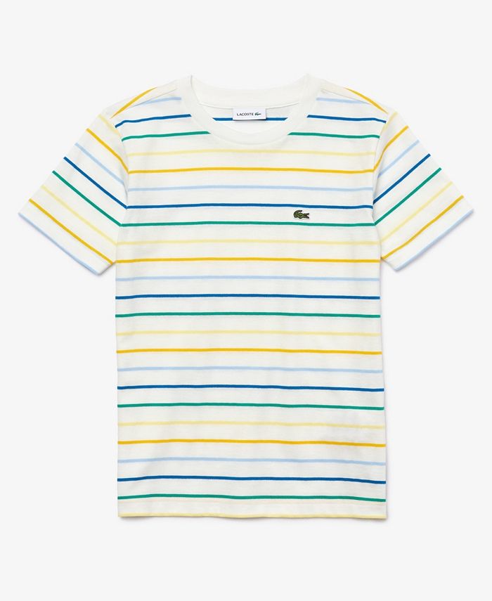 Lacoste Little Boys Short Sleeve Striped Cotton T-shirt - Macy's