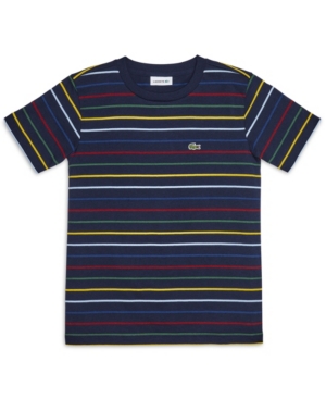 image of Toddler Boys Short Sleeve Striped Cotton T-shirt