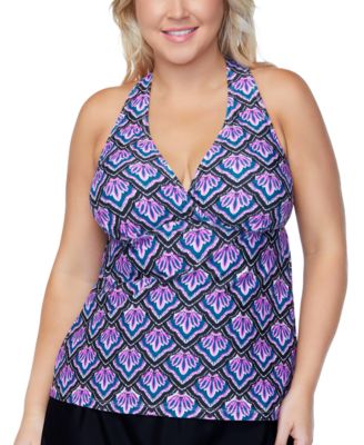 macys plus size tankini tops