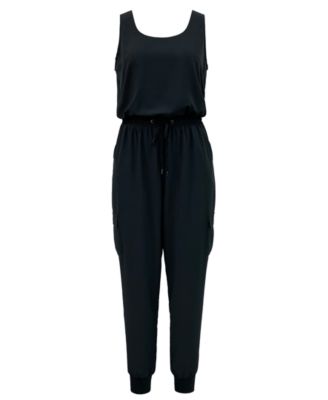 macy's black and white jumpsuit