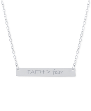 image of Giani Bernini Faith > Fear Bar Pendant Necklace in Sterling Silver, 16